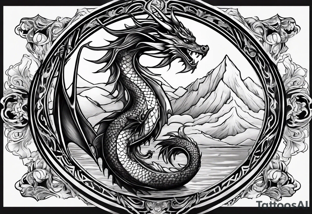 dragon, strength, pisces, water, instinct, phoenix, small tattoo idea