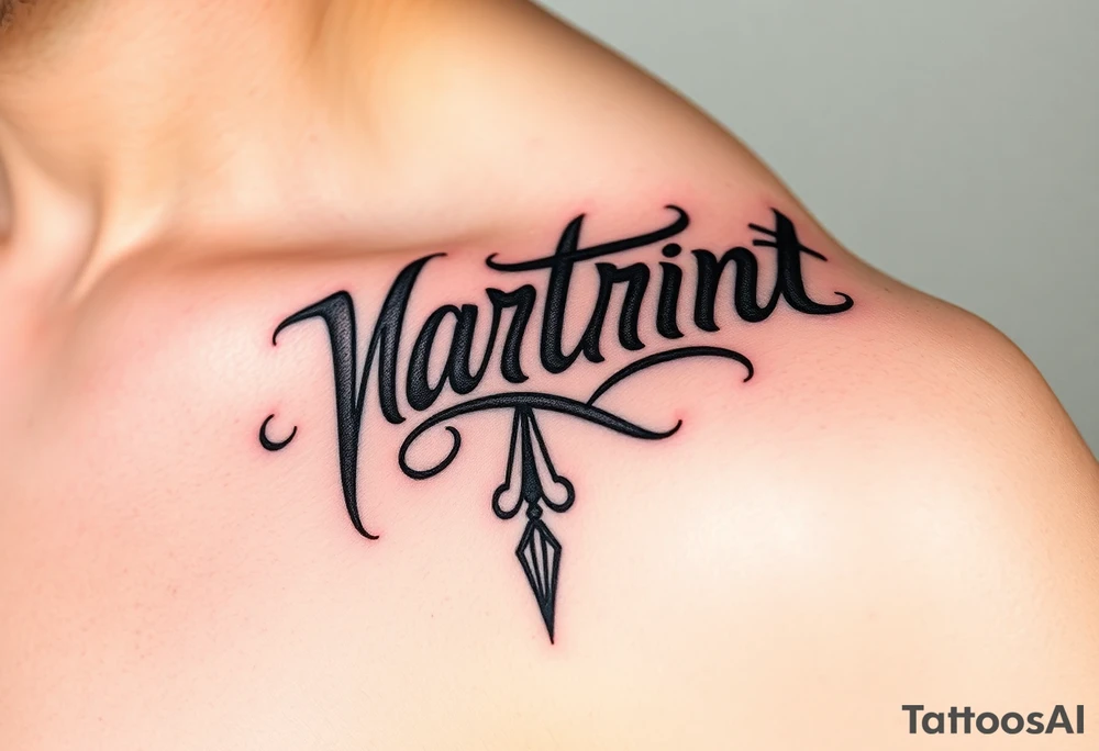 Martinez tribal lettering ,shoulder dropping down to arm tattoo idea