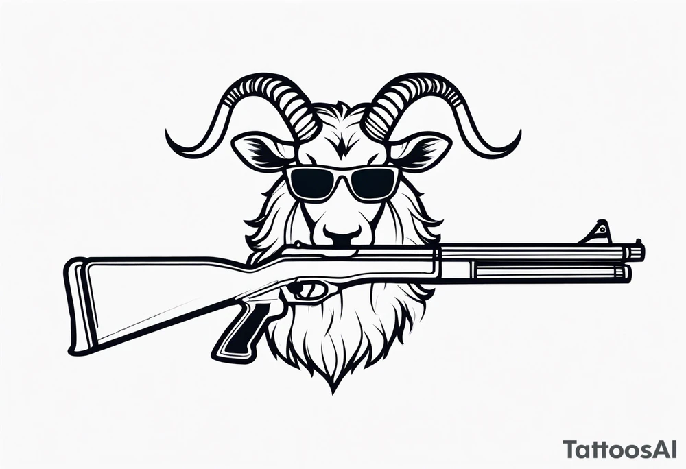 capricorn with sunglasses and a shotgun tattoo idea