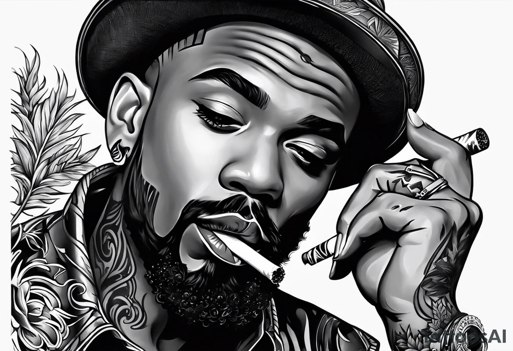 Wiz Khalid’s smoking a joint tattoo idea