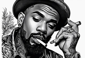 Wiz Khalid’s smoking a joint tattoo idea