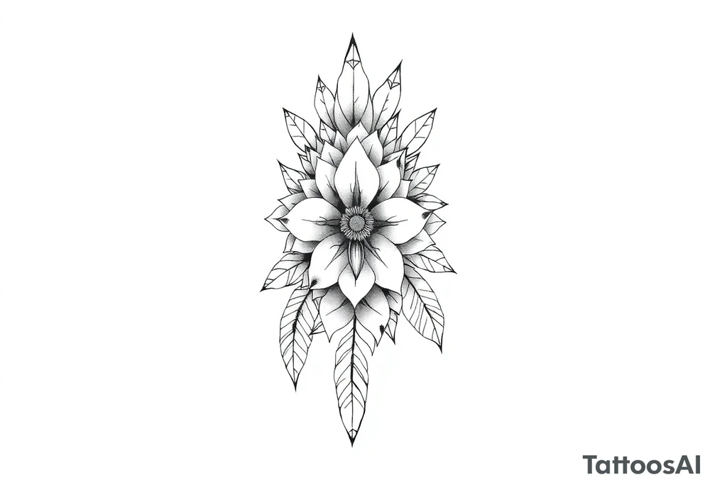 native american  floral sleeve tattoo tattoo idea