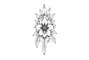 native american  floral sleeve tattoo tattoo idea