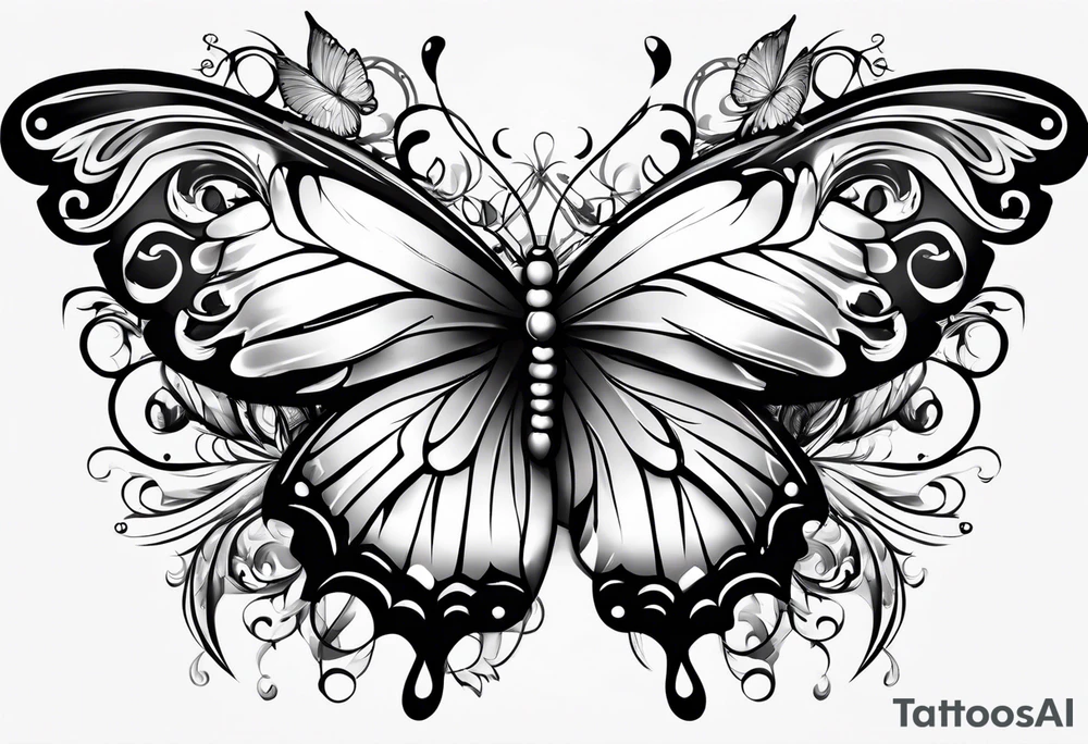 Butterfly angel wings tattoo idea