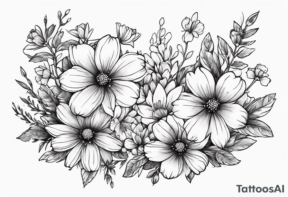 small wildflowers tattoo idea