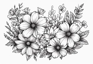 small wildflowers tattoo idea