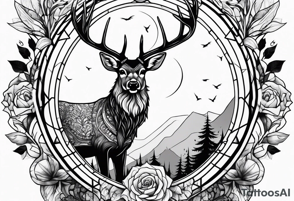 Scary, deer, horror tattoo idea