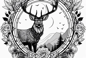 Scary, deer, horror tattoo idea
