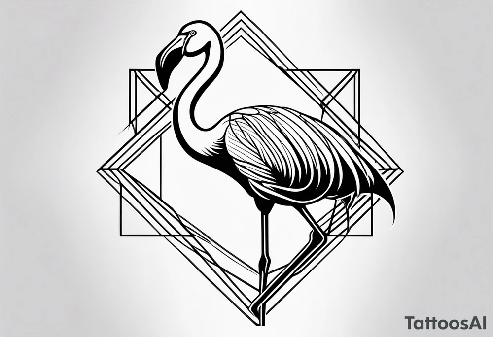 flamingo simple tattoo idea