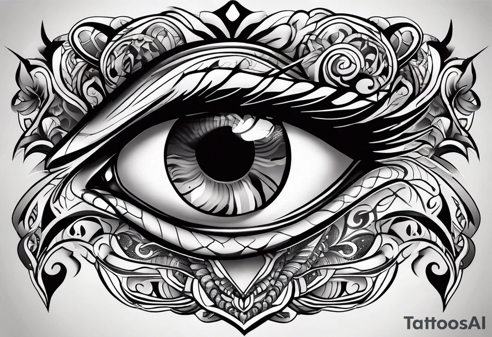 Copperhead eyes left and right tattoo idea