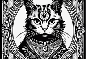 Playing card with cat on tattoo idea