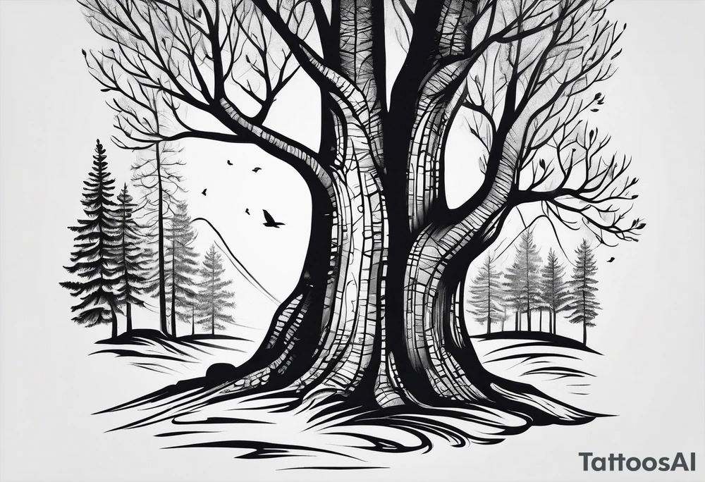 birch tree tattoo idea