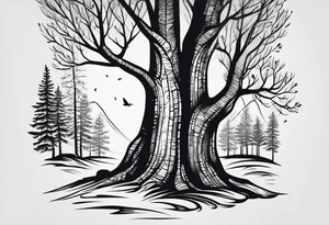 birch tree tattoo idea