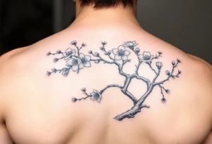 Japanese cherry blossom tree tattoo idea