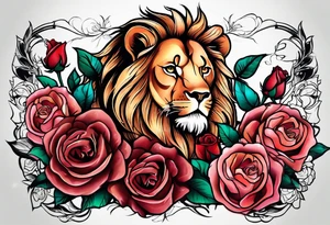 Rose and a lions tattoo idea