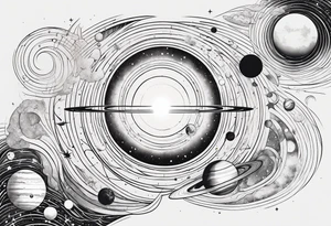a minimalist representation of the solar system tattoo idea