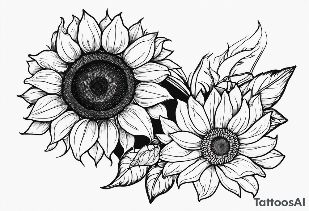 Sunflower corner tattoo idea