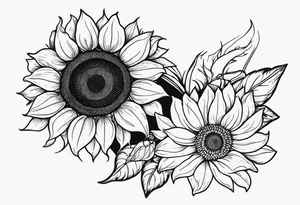 Sunflower corner tattoo idea