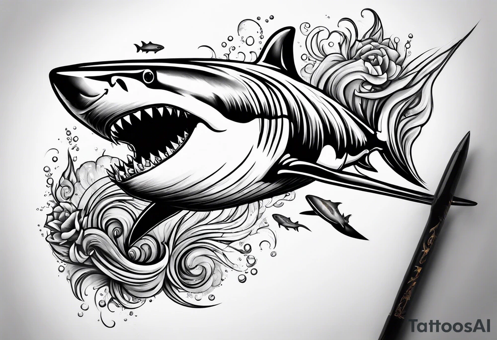 Shark bite tattoo idea