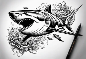 Shark bite tattoo idea