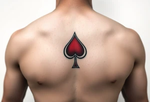 What would I be able to use to Cover up a red spade outlines in black on woman's chest tattoo idea