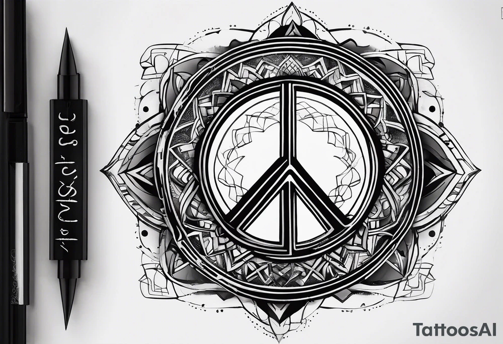 Crescent moon symbol, freedom symbol,  peace symbol, atheist symbol, Jedi symbol  all combined into one abstract tattoo idea