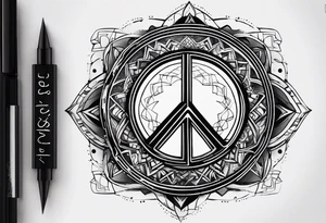 Crescent moon symbol, freedom symbol,  peace symbol, atheist symbol, Jedi symbol  all combined into one abstract tattoo idea