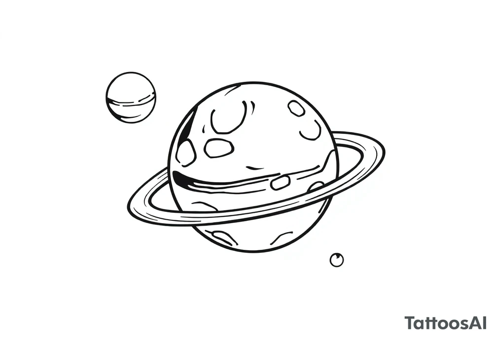 Cute cartoony planets tattoo idea