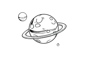 Cute cartoony planets tattoo idea