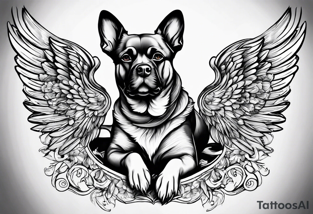 Dog turn over to an angel tattoo idea