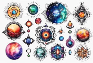 Spiritual awakening 
Planets 
Chakra tattoo idea