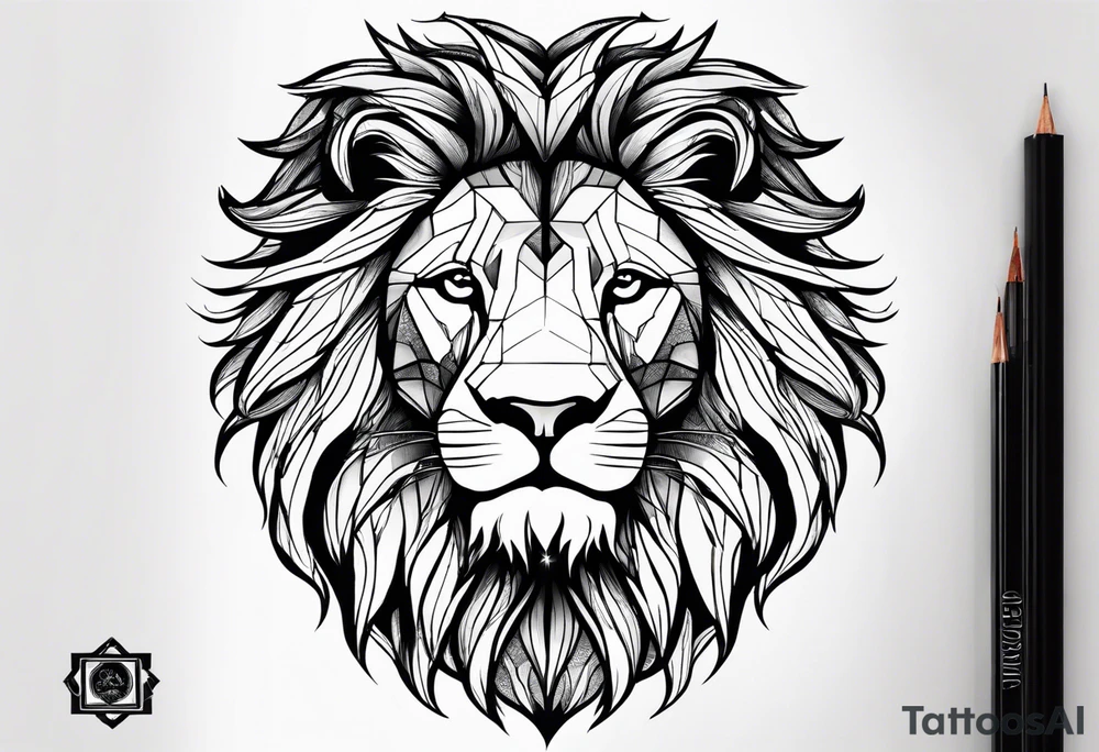a psychedelic lion tattoo idea