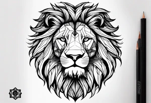 a psychedelic lion tattoo idea