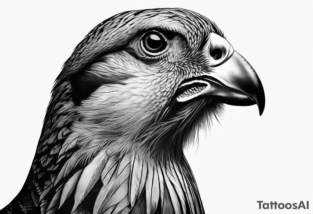 face of a deutch drahthaar with a pheasant in its mouth tattoo idea