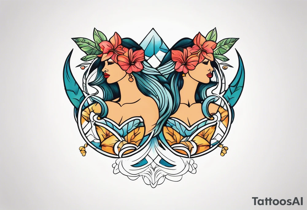 Gemini  Hawaiian tattoo idea
