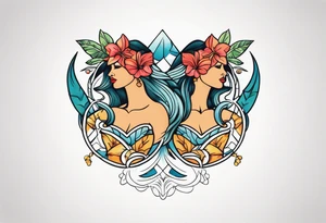 Gemini  Hawaiian tattoo idea
