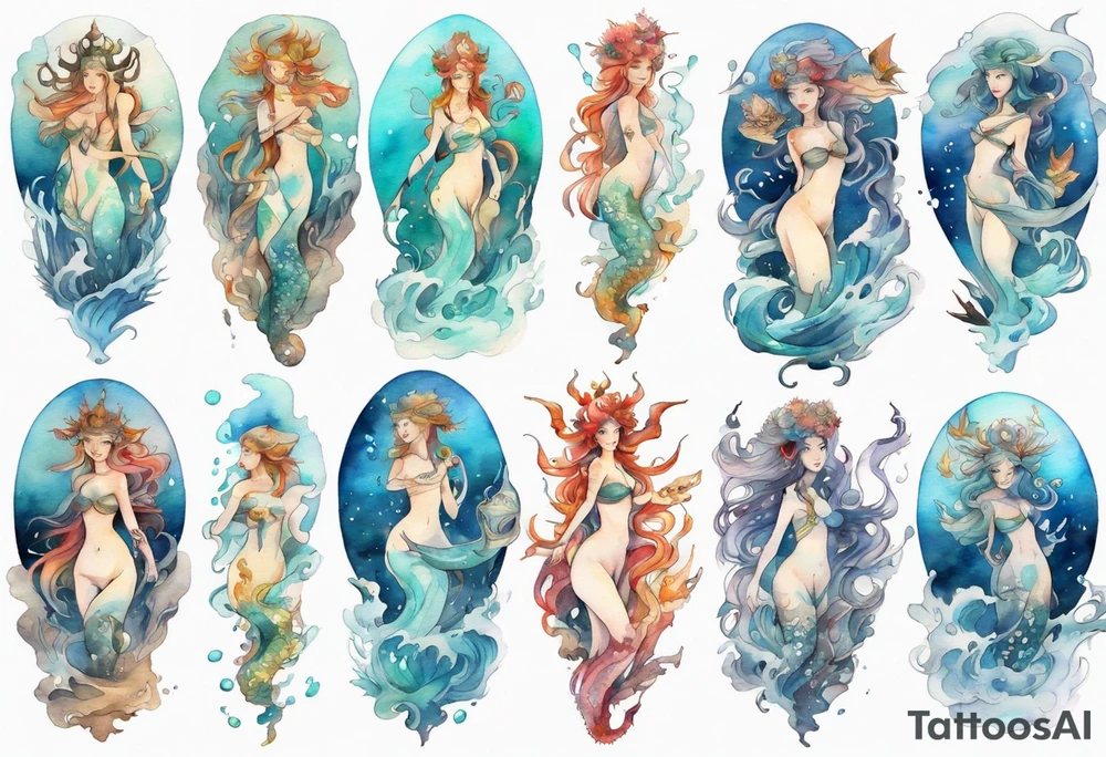 a sea goddess tattoo idea