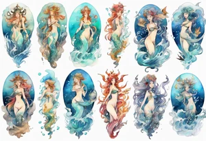 a sea goddess tattoo idea