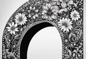 Forearm garden arch with flowers tattoo idea