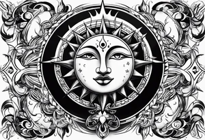 Sun and moon tattoo idea