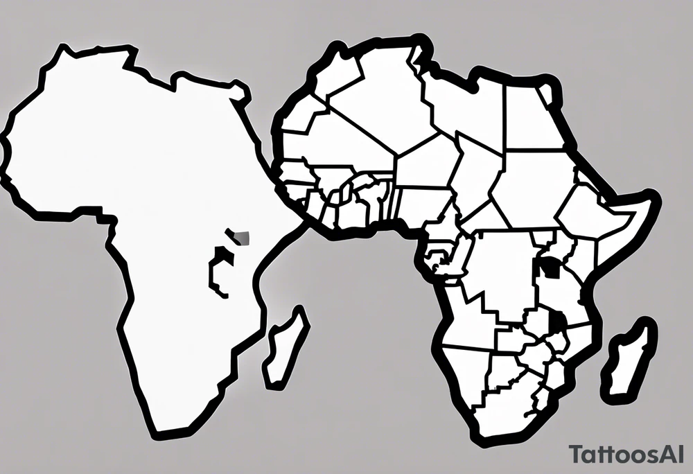 Africa map tattoo idea