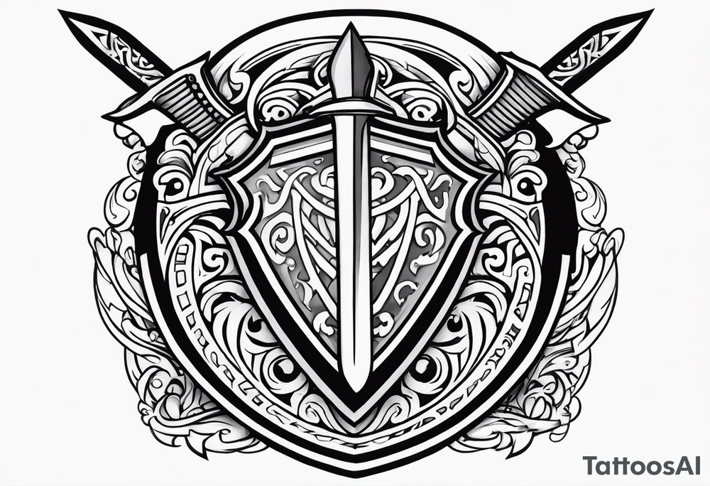 Valhalla sword shield tattoo idea