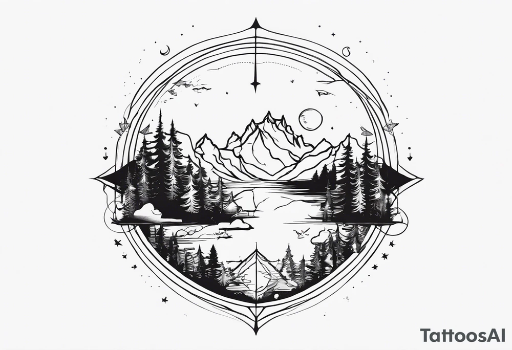 wanderlust with jda in the middle tattoo idea