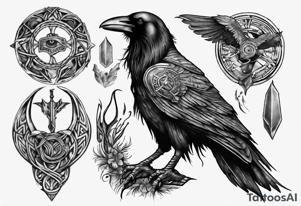 raven from the vikings era tattoo idea