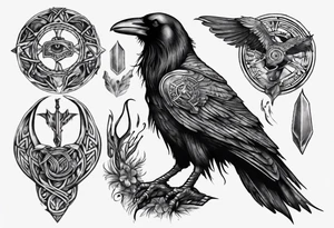 raven from the vikings era tattoo idea