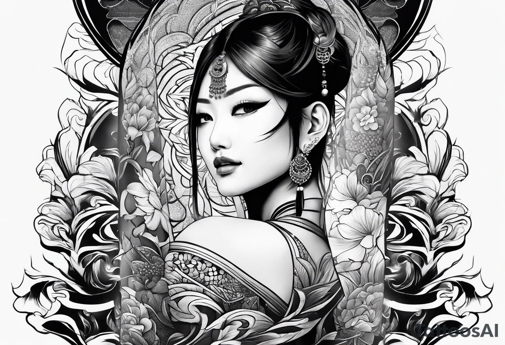 Half face tattoo idea