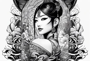 Half face tattoo idea