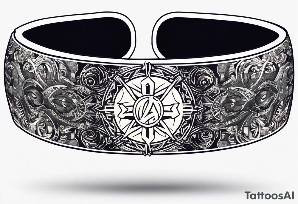 naruto headband with the letters AR in the middle tattoo idea