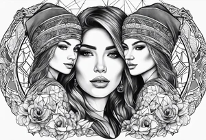 three person side by side. Daughter on the left, mother in the middle, grandmother on the right. tattoo idea