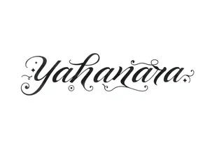 small tattoo of the Name YAHANARA tattoo idea